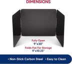 HIC Kitchen 3-Sided Splatter Guard, Non-Stick Carbon Steel, Heat Safe, Folds - Image 6