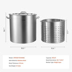 VEVOR Stainless Steel Stockpot, 100 Quart Large Cooking Pots, Cookware Sauce Pot - Image 7