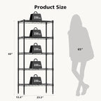 DUMOS 5-Tier Metal Wire Storage Shelves, Adjustable Standing Storage Rack Shelf - Image 3