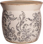 Rustic Ceramic Planter & Kitchen Utensil Holder, 6.21 Inch Vintage Crackle by XiaanJiaju
