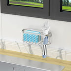 2-in-1 Sponge Holder for Kitchen Sink, Sink Caddy Kitchen Sink Organizer - Image 8
