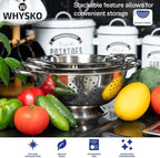 Whysko 3 Pack Stainless Steel Colanders - 5 Qt - Image 4
