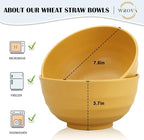 Wheat Straw Bowls Set 60 OZ Unbreakable Large Cereal Bowls Set of 6 Microwave - Image 2