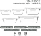 M MCIRCO 10-Pack Glass Food Storage Container - Image 2