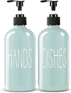 COHOSEGE Glass Soap Dispenser Set 2 Pack, 16 Oz Dish Soap Dispenser by COHOSEGE