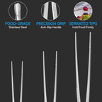 HOTEC Kitchen Tweezers Tongs Stainless Steel Professional Chef Tweezers - Image 6
