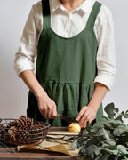 Uaussi Cotton Linen Apron Cross Back Work Apron - Image 4