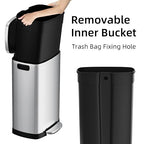 KUK 13 Gallon/50L Stainless Steel Kitchen Trash Can - Image 5