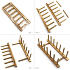 INNERNEED Bamboo Wooden Dish Rack, Vertical Plate & Lid Organizer - Image 7