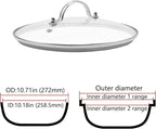 Antrader Tempered Glass Lid, 10.5Inch Cookware Glass Replacement Lid - Image 2