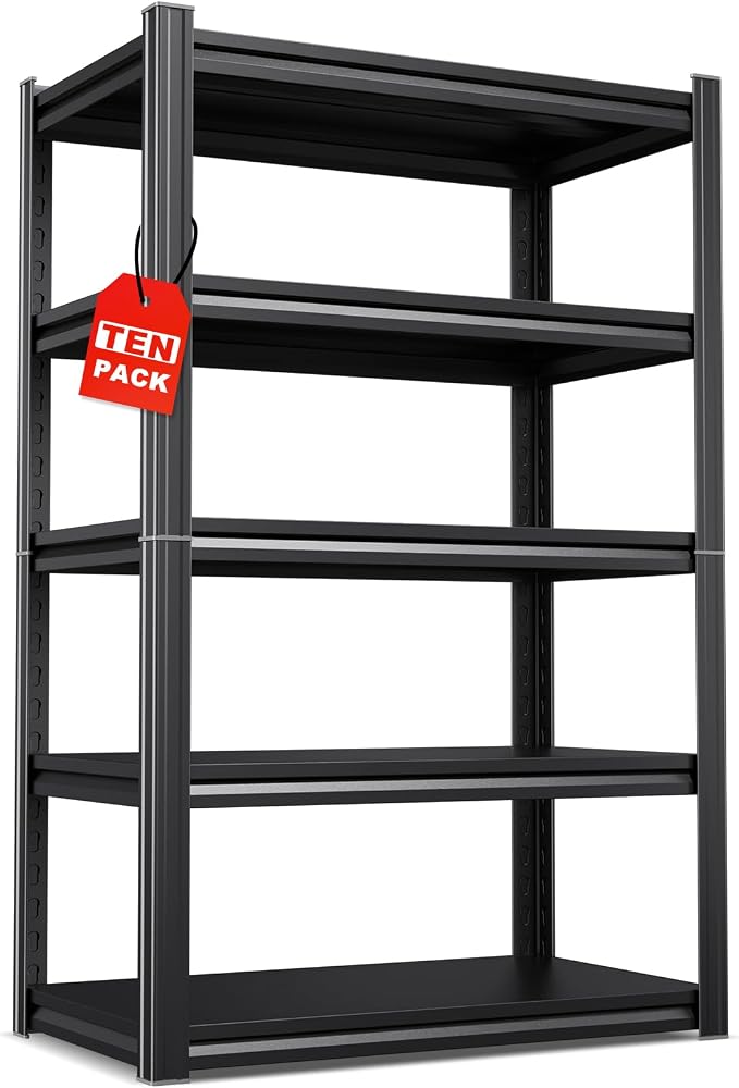 Set of 10, Adjustable Heavy Duty Metal Shelving Unit and Storage Large Rack by Unknown