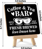 Coffee Tea Bar Decor, Coffee and Tea Bar Wood Sign - Image 2