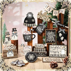CroBlissful 23 Pcs Christmas Tiered Tray Decor Set, Winter Table Decor - Image 5