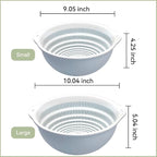 Colander Bowl Set of 2, Nesting Large Capacity Plastic Food Strainer - Image 2