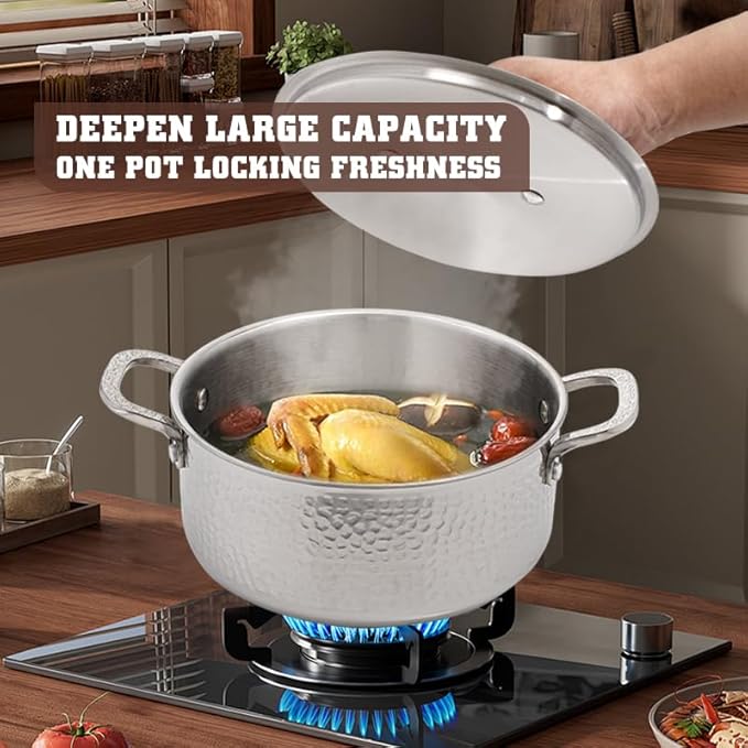 Vivicreate Tri-Ply Stainless Steel Stockpot – Deep Cooking Pot - Image 3