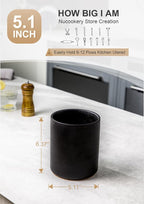 Nucookery Utensil Holder, 6.4" Ceramic Kitchen Utensil Holder - Image 3
