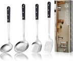 Pleafind 4-Pcs Cooking Utensils Set, Stainless Steel Kitchen Utensils, Mirror by Pleafind