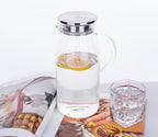 60 Ounces Glass Pitcher with Lid, Hot/Cold Water Jug, Juice and Iced Tea - Image 2