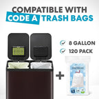 Simpli-Magic 60 Liter / 16 Gallon Rectangular Hands-Free Dual Compartment - Image 7