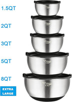 Wildone Mixing Bowls with Airtight Lids, Stainless Steel Nesting Mixing Bowls - Image 2