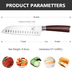 imarku Santoku Knife 7 inch Kitchen Knife Ultra Sharp Asian Knife Japanese Chef - Image 5