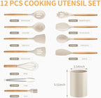 Silicone Cooking Utensil Set, Nonstick 446°F Heat-Resistant Cookware Kitchen - Image 2