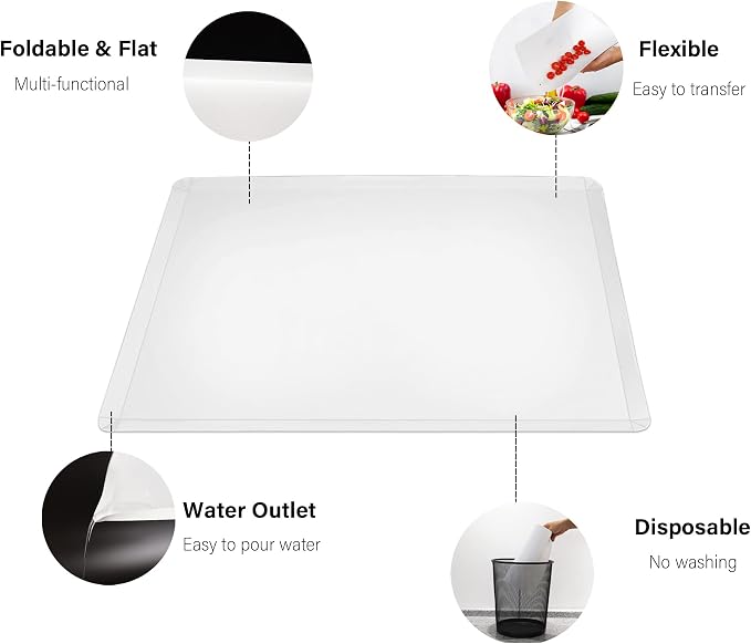 ZVP Disposable Cutting Boards, Collapsible Cutting Board Sheet, Plastic Cutting - Image 3