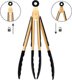 4-Piece Kitchen Food Tongs 7" Mini Silicone Serving Tongs - Image 3