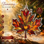 Autumn Maple Leaf Ornament, Fall Leaf Window Hanging, Harvest Thanksgiving Decorations, Farmhouse Fall Decor - Nature Lover Gift, Seasonal Present for Autumn Homes - Image 5
