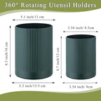 HOMQUEN 360° Rotating Utensil Holder, 6.3''+4.7'' Plastic Kitchen Utensil Holder - Image 2