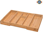 guiogc Bamboo Silverware Organizer, Expandable Kitchen Drawer Organizer and - Image 5