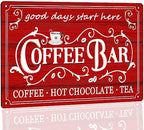 Vintage Metal Sign - Coffee & Tea Bar Decor - Christmas & Hot Cocoa Station - 8 x 12 Inch by tosles