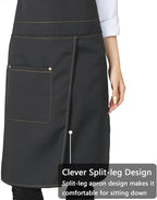 KITCHIEF Pottery Apron Split Leg, Cross Back Chef Apron - Image 2