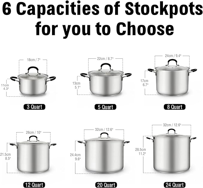 Cook N Home Stockpot Sauce Pot Casserole Pan Saucier Induction Pot - Image 2