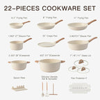 Pots and Pans Set Non Stick Non-Toxic 22 Pcs Ceramic Cookware Sets Nonstick - Image 8