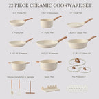 22 Pcs Pots and Pans Set Non Stick Non-Toxic Ceramic Kitchen Cookware Sets - Image 5