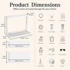 PEKER Bamboo Bathroom Organizer Countertop – Small Vanity Storage Shelf - Image 3