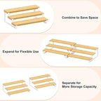 Expandable Can Organizer for Pantry, 3-Tier Adjustable Bamboo & Iron Can Rack - Image 5