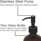 2 Pack Thick Amber Glass Pint Jar Soap Dispenser - Image 3
