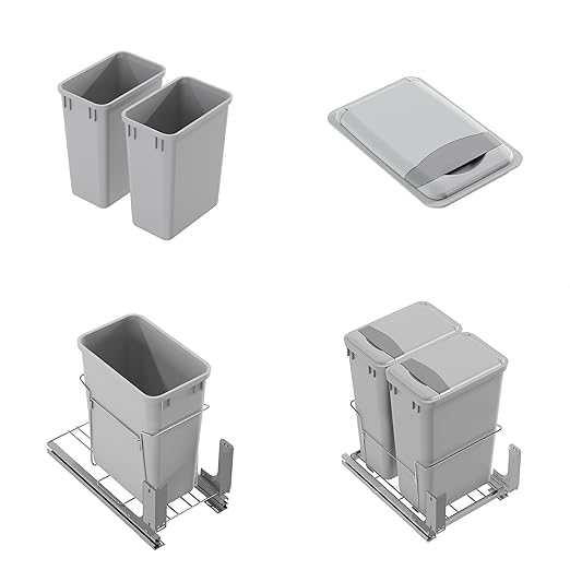 Dowell 2 Pack Wastebasket Trash Can Container, Plastic Garbage Bin, - Image 8