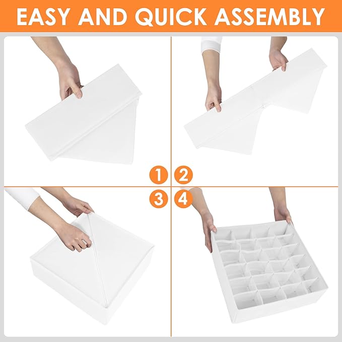 12 Pack Drawer Organizers for Clothing, 116 Large Compartments Fabric Dresser - Image 7