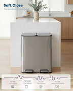 ComfyCorner 16 Gal Dual Trash Can, Stainless Steel Kitchen Garbage Bin - Image 7