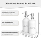 White Dish and Hand Soap Dispenser Set - Image 2