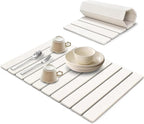 Large Stone Dish Drying Mat for Kitchen Counter, Collapsible Quick Drying Mat by Sangukiro