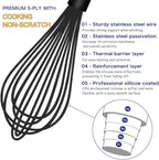 OYV Dishwasher Safe Silicone Whisk, Sealed Waterproof Design Set of 3, - Image 3