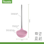 Tovolo Silicone Ladle with Stainless Steel Handle Pink Sorbet Soup Ladle Large - Image 4