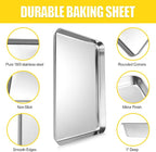 Terlulu Baking Sheet, Cookie Sheet, Stainless Steel Baking Pan, 2 Piece-16''x - Image 3