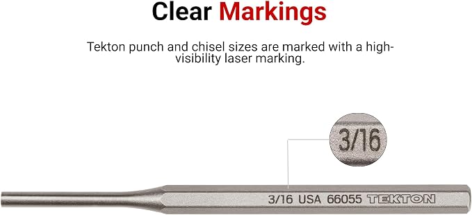 TEKTON 5/32 Inch Solid Punch | 66074 | Made in USA - Image 5