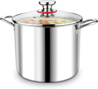 P&P CHEF 10 Quart Tri-Ply Stainless Steel Stockpot, Stock Pot by PPCHEF