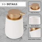 Soap Dispenser Ceramic with Easy-to-Press Pump Hand Lotion Liquid Dispenser - Image 9